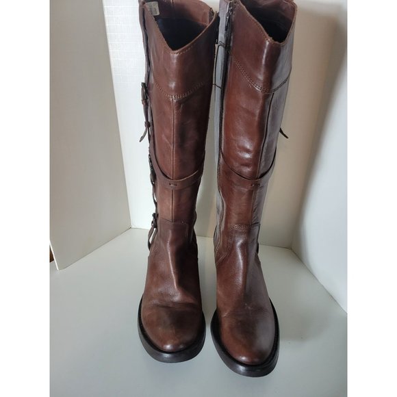 Progetto Leather Hand Stitched Knee High Boots - Picture 1 of 9